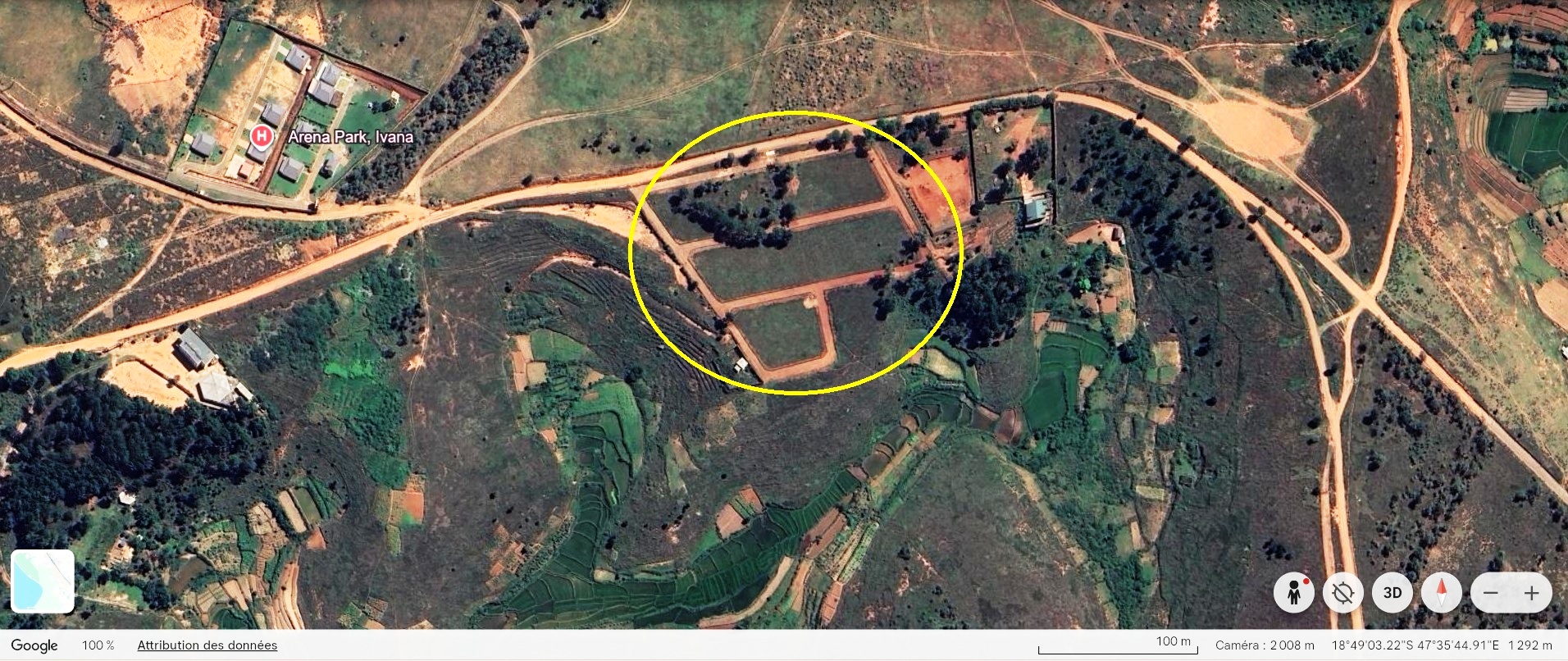 SAHAZA II β Aerial location map, Antsahamaharafoza